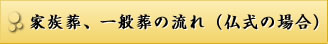 家族葬、一般葬の流れ（仏式の場合）