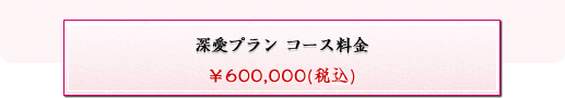 深愛プラン コース料金【\600,000（税別）】